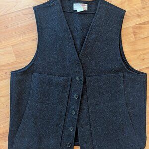 Vintage Filson Mackinaw Vest, 100% Virgin Wool, Men's 44, Charcoal